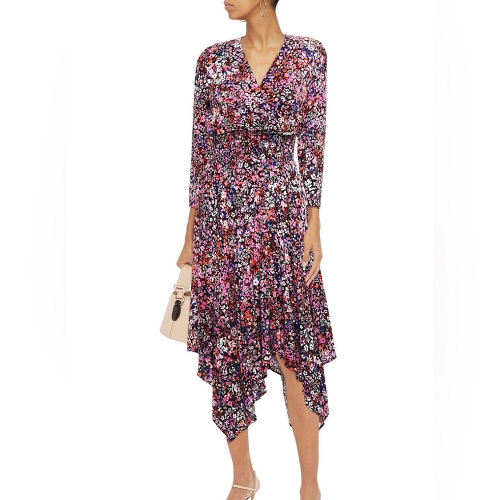 Maje asymmetrical hem floral dress